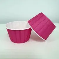 Формы бумажные "Маффин", 50х40 мм, 100 шт, с ламинацией (Малиновые) 