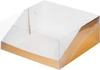 Коробка под торт с прозр. кр. 235х235х100 Золото 