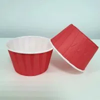 Формы бумажные "Маффин", 50х40 мм, 100 шт, с ламинацией (Красные) 
