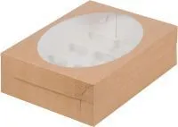 Коробка под капкейки с окошком 320*235*100 мм (12) (крафт)