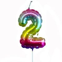 Свеча - цифра "2" Воздушный шарик 6 см