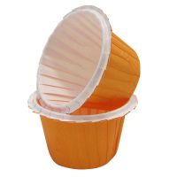 Форма бумажная "Маффин", 50х40 мм, 1шт, с ламинацией (Оранжевая)