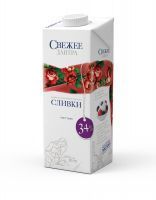 СЛИВКИ 34% 1л, Свежее Завтра ,РОССИЯ