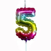Свеча - цифра "5" Воздушный шарик 6 см