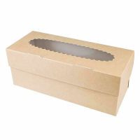 Коробка для 3 капкейков 250х100х100 белая с окном