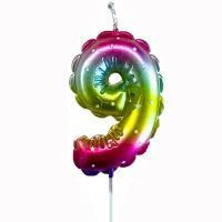 Свеча - цифра "9" Воздушный шарик 6 см