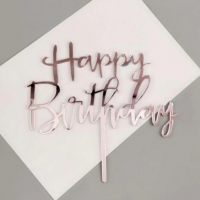 Топпер акриловый Happy Bitrhday Розовый