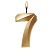 Свеча цифра "7" ЗОЛОТО 7см (c гранями)