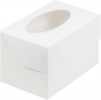 коробка для 2х капкейков 160х160х100 белая
